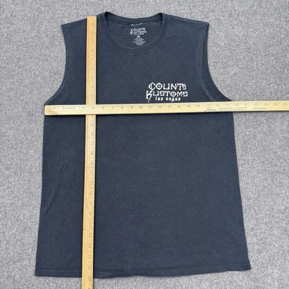 Counts Kustoms Las Vegas Skull Graphic Sleeveless T Shirt Mens XL - Picture 2 of 9